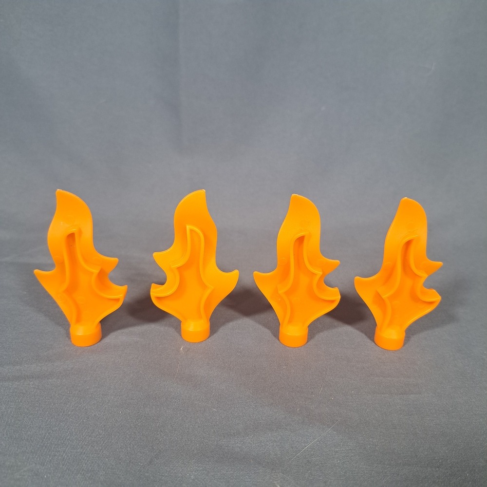 Lego Duplo Wave Fire Water Flame Replacement Lot of 4‎ Transparent Orange 51703